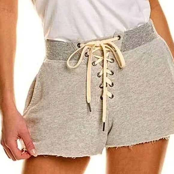 NWT Anthropologie n:Philanthropy Lester Short gray cotton cut off sweat-pant - Picture 1 of 15
